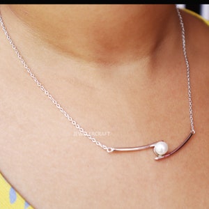 Pearl Silver Necklace Freshwater Pearl Pendant Christmas Gift Pearl Necklace Handmade Necklace White Pearl Mothers Necklace For Women