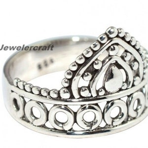 Silver crown ring, King crown ring, Gift for him, Thick band ring silver, King ring, Gifts for Husband, Gifts for Boyfriend, Men&#39;s ring