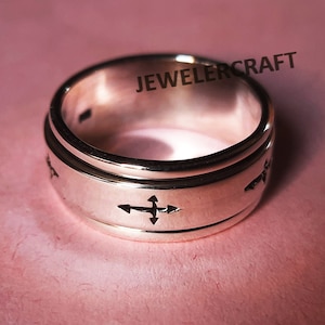 925 sterling silver  Cross Ring, Cross Spinner Ring  ,Personalized Christian Cross Spinner Ring , Handcrafted Christian Cross Spinner Ring