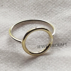 Open Circle Ring, Minimalist Circle Ring, Gold Ring, Silver Open Ring, Simple Everyday Ring, Modern Circle Jewelry, Handmade Open Ring
