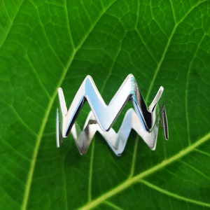 Zigzag ring, Sterling Silver Zig Zag Ring, Wave Ring, Mother's Day Gift, Valentine's Day Gift, Zig Zag Band Ring, 925 sterling silver ring