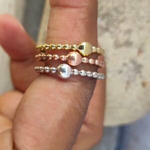 Silver Beaded Ring Bridesmaid Gift Silver  Simple Stacking Ring Gifts For Her Anixety Ring Silver Rose Gold Ring Sterling Silver Ring