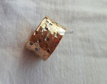 Delicate Hammered Ring in Pure Copper ,Bold Hammered Copper Ring with Unique Design, Hammered Copper Ring, Arthritis Ring, Ring