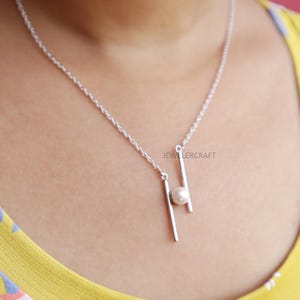 Real Pearl Necklace Anniversary Gift Valentine&#39;s Day Gift Unique Gift For Her Freshwater Pearl Pendant Minimalist Necklace Gift for Mom