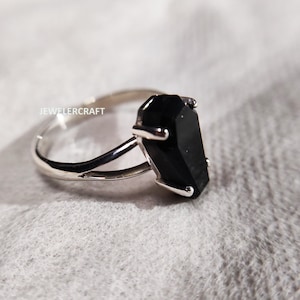 Coffin Ring | Black Onyx Coffin Ring, gothic ring, Onyx Gemstone Ring, coffin jewelry, witch ring, goth, gothic, onyx coffin ring, vampire