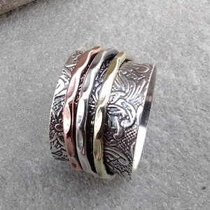 Sterling silver fidget ring, Spinner Ring, Fidget Ring, Anxiety Ring, Meditation Ring, Worry Ring, Sterling Silver Spinner Ring,Gift for her