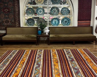Vintage Handwoven Afyon Kilim 293x168 cm – Wool on Cotton