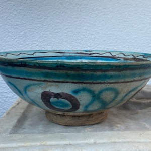 Gift decorative bowl,Antique Soup Ceramic Bowl, Antique Ceramic Clay Bowl,Unique hand-painted bowl,Free Shipping