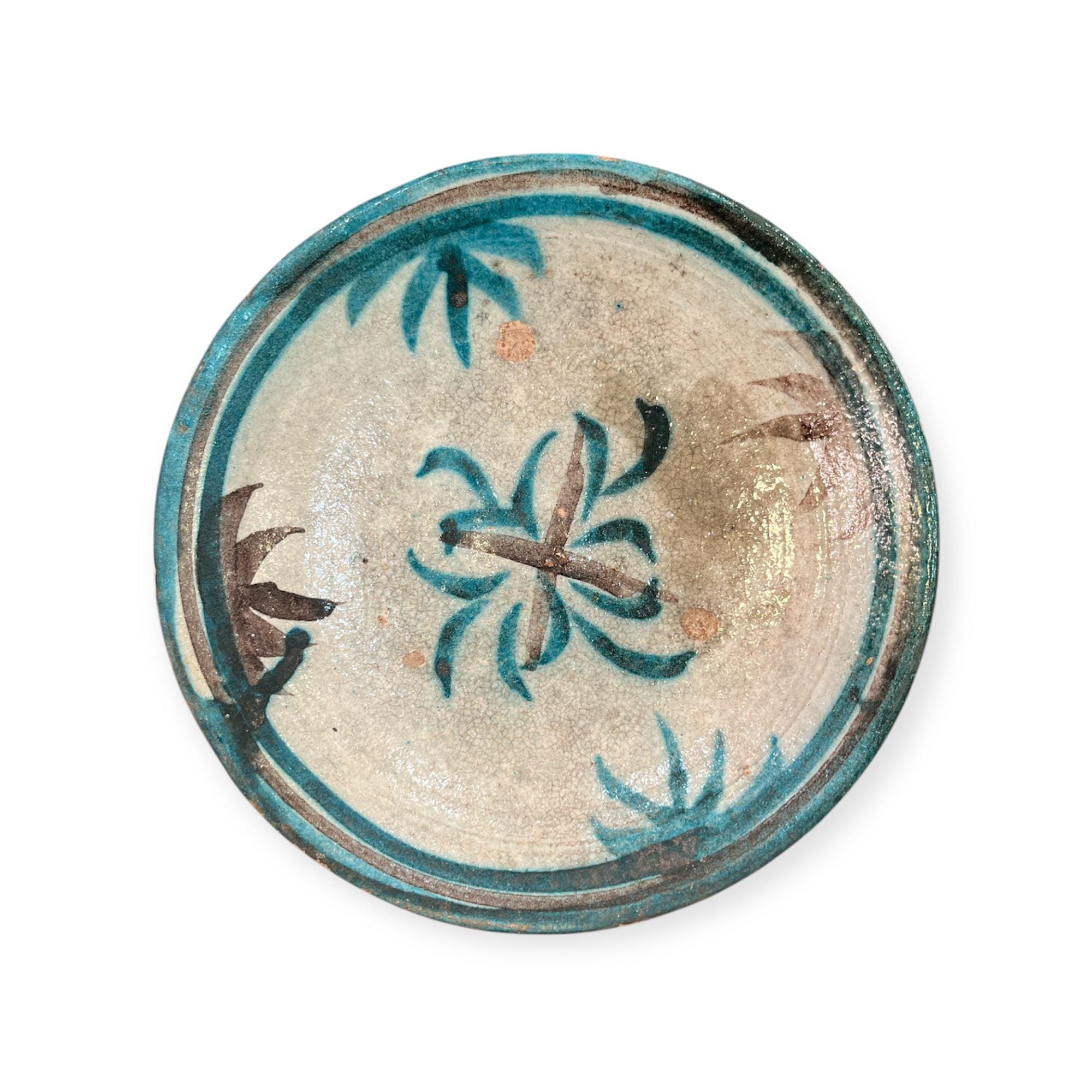 アンティーク ウズベキスタン陶器皿 – 100年以上前の中央アジアの陶器