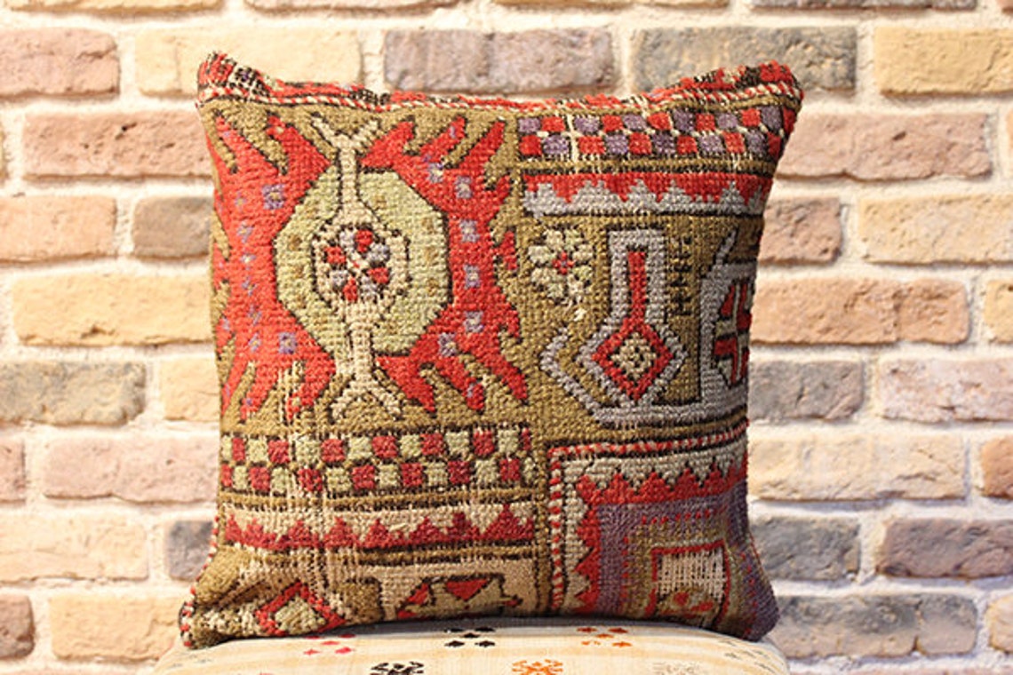 Handmade Carpet Pillow40x40cm Rug Pillow Handwoven Pillow Etsy UK