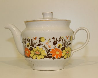 White Floral pattern teapot,vintage porcelain teapot,asia teapot,uzbek teapot,decorative teapot,11cm teapot,ceramic natural paints teapot