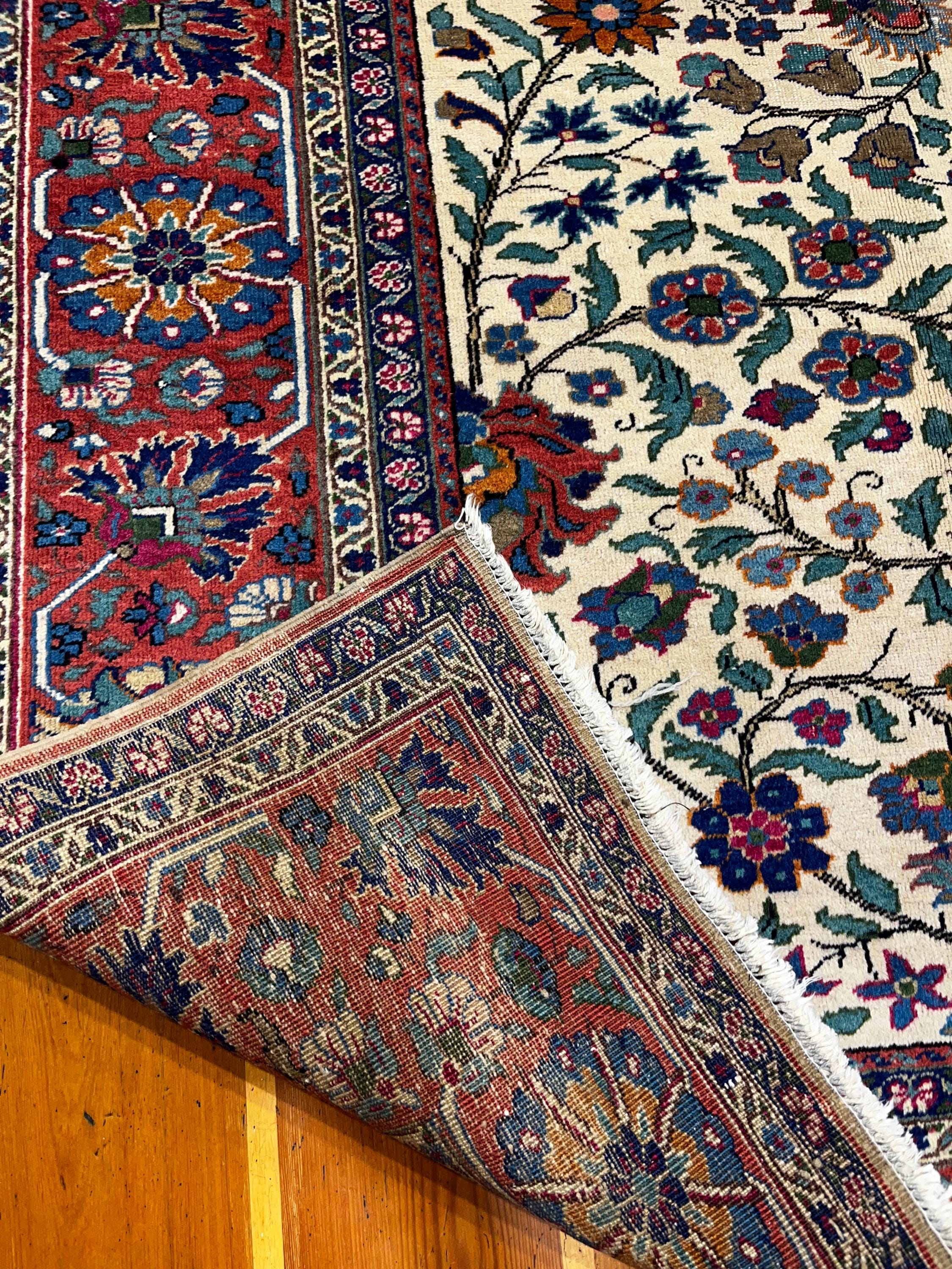 手織りトルコ産カイセリ絨毯 – 鮮やかな花柄 365×250 cm (12×8.2 ft