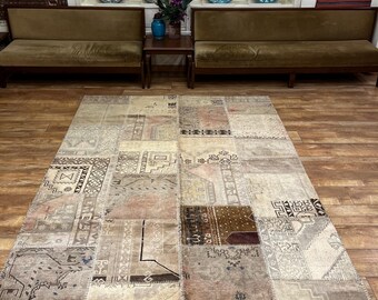 ヴィンテージパッチワークカーペット – 275 x 185 cm (9フィート x 6.1