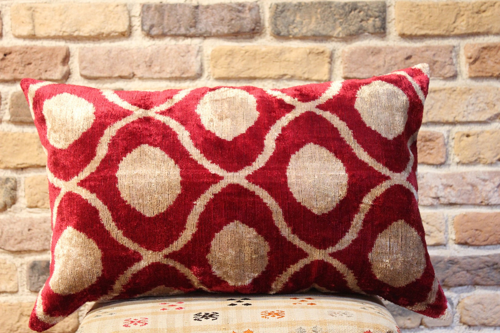 Silk Ikat Velvet Pillow for Christmas Decorchristmas Gift Etsy
