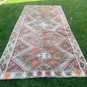 Vintage Kayseri  Kilim,350x164cm,Anatolia Kilim,Turkish Handmade Classic Rug,Wool on wool Rug Floor Carpet,Free Shipping
