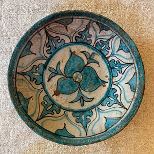 Antique Ceramic plate,Gift decorative plate on a stand,Antique clay plate,Unique hand-painted wall plate,Large Ceramic plateFree Shipping