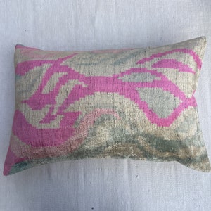 60x38cm Silk Ikat Pillowcase,Ikat Velvet Pillow,  Ikat Cushion, Throw Pillows, Lumbar Pillows, Geometric Pillowcase, Boho Pillow