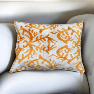 52x37cm Silk Ikat Pillowcase,Ikat Velvet Pillow,  Ikat Cushion, Throw Pillows, Lumbar Pillows, Geometric Pillowcase, Boho Pillow