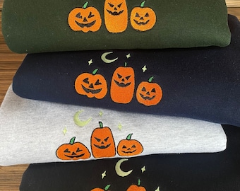 Sweat-shirt citrouilles d'Halloween avec détails phosphorescents