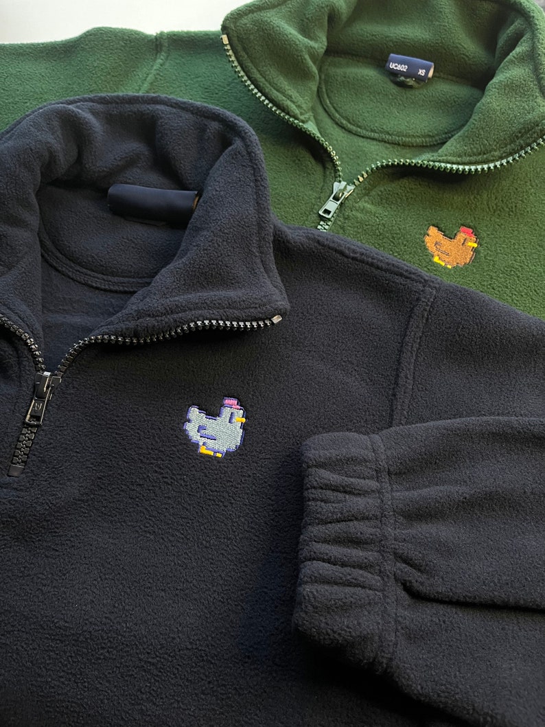 Pixel Chicken 1/4 Zip Fleece Jacket image 4