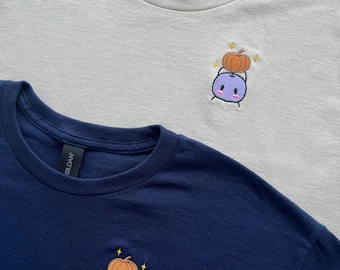 Pumpkin Junimo Embroidered T-Shirt | Stardew Valley Gift