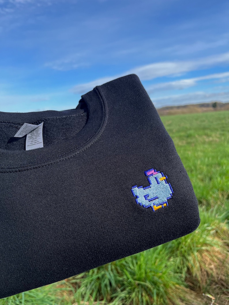 Sweat-shirt Pixel Poulet Cadeau Stardew Valley Black