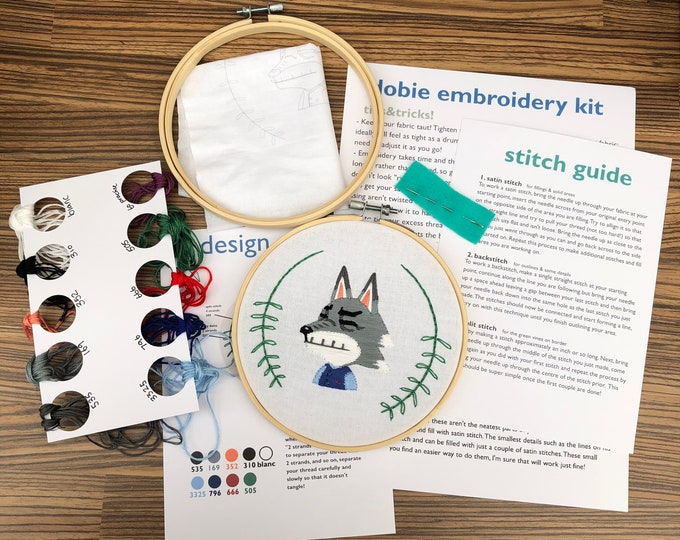 Dobie Embroidery Kit Animal Crossing Acnh Craft Kit Gift Etsy UK