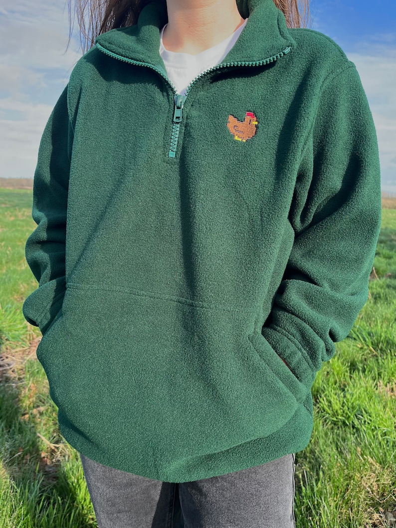 Pixel Chicken 1/4 Zip Fleece Jacket image 3