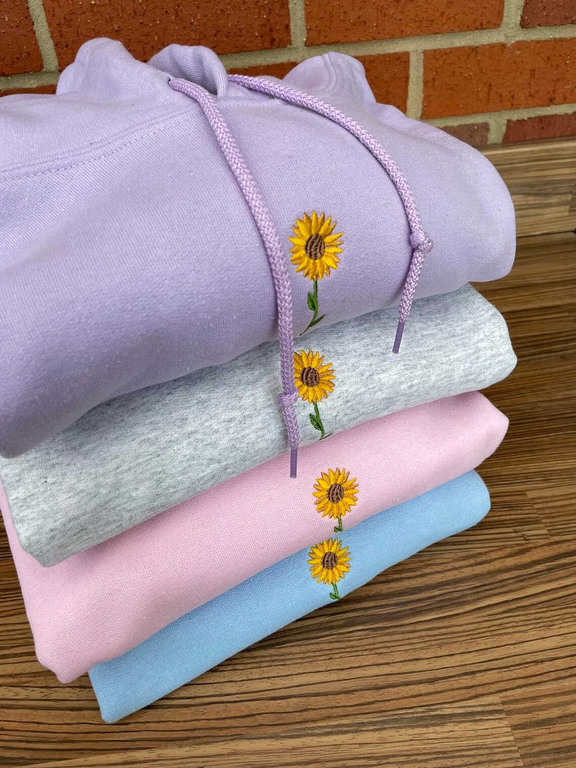 Brown Sunflower Hoodie Dress