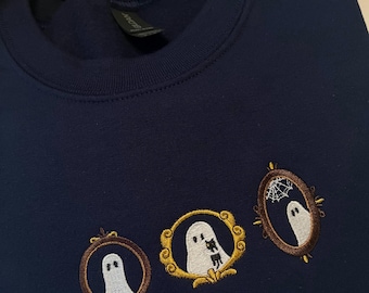Ghostly Portraits Glow in the Dark Sweatshirt | Halloween Ghosties