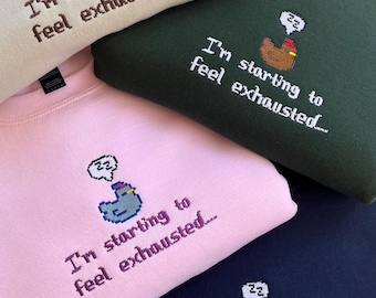 I’m Starting To Feel Exhausted Sleepy Chicken Sweatshirt | Cozy Stardew Valley Gaming Gift