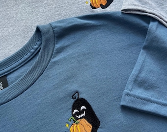 Pumpkin Krobus Embroidered T-Shirt | Stardew Valley Gift