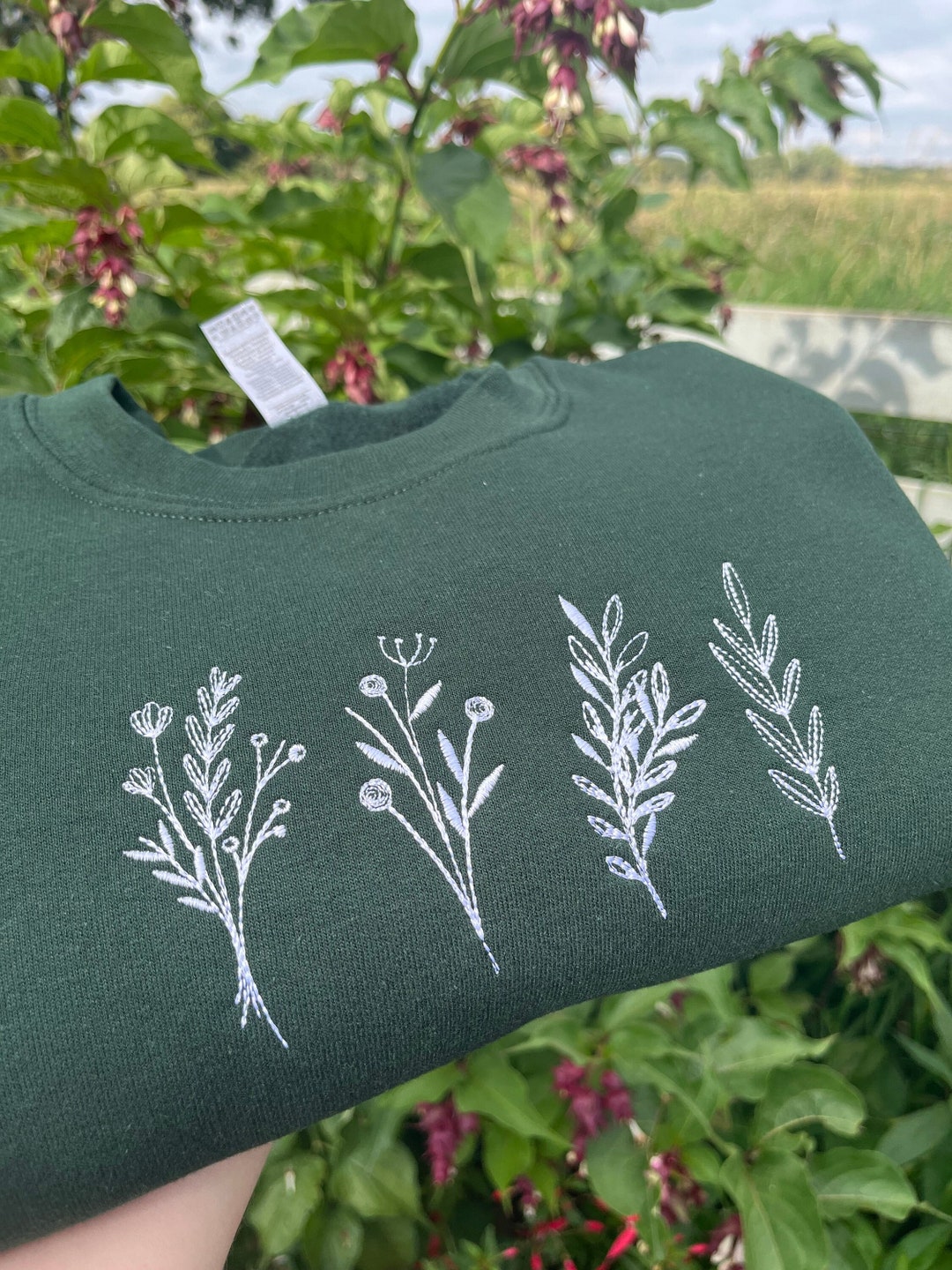 Felpa con ricamo Botanical Wildflowers Italia