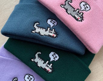 Pixel Sleepy Cat Beanie | Stardew Valley Gift
