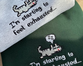 I’m Starting To Feel Exhausted Sleepy Cat Sweatshirt | Cozy Stardew Valley Gaming Gift