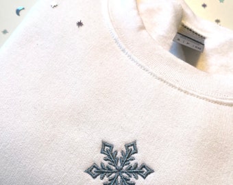Snowflake Embroidered Sweatshirt