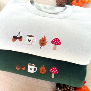 Cozy Autumn Embroidered Sweatshirt