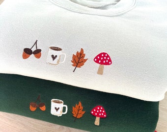 Cozy Autumn Embroidered Sweatshirt