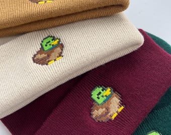 Pixel Duck Beanie | Cozy Gaming Gift