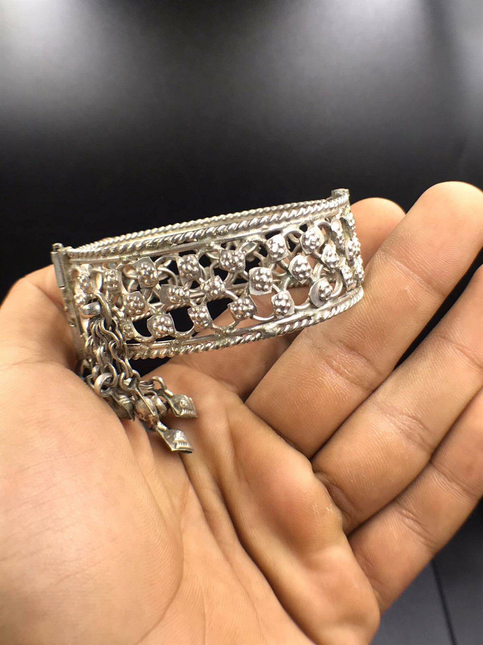 Antic old handmade silver bracelet collection Etsy