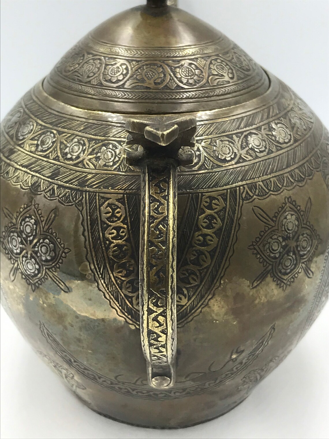 Vintage Teapot from Afghanistan handmade with brass and silver Etsy