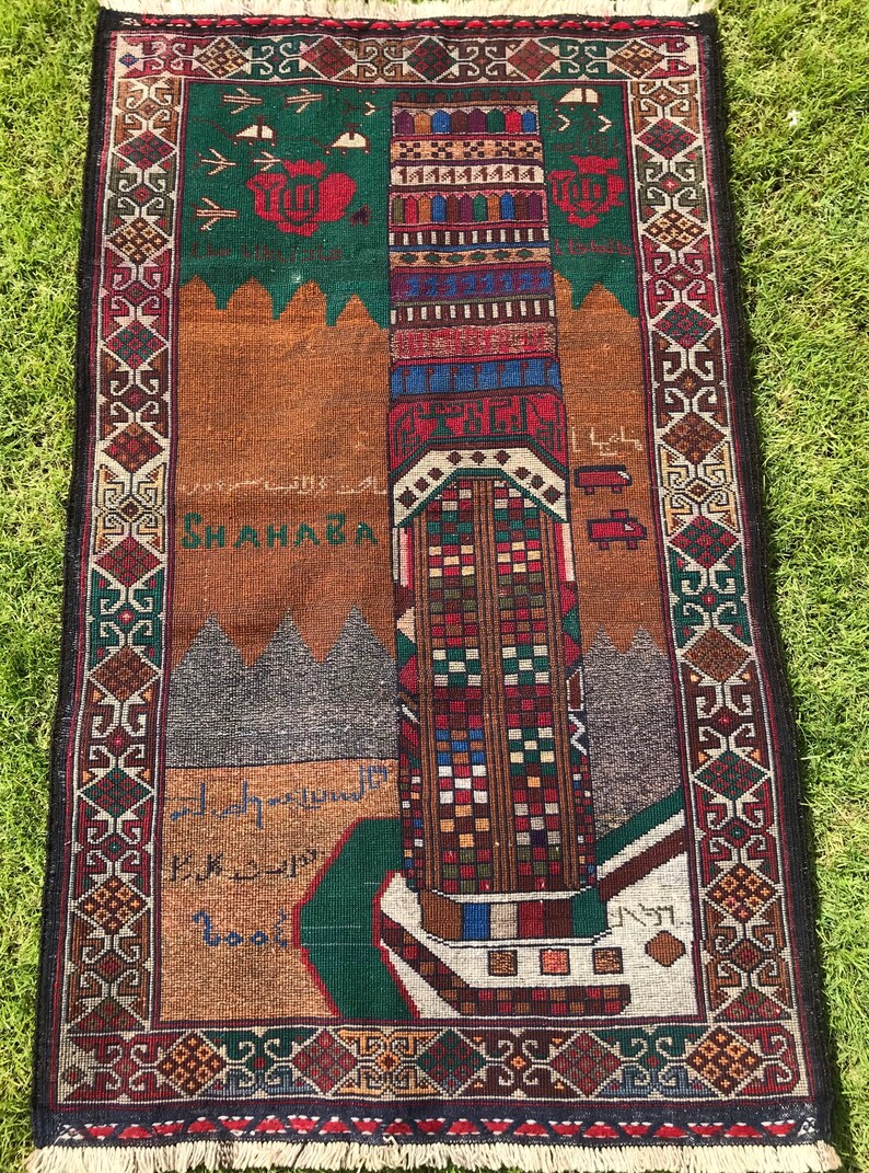 Handmade Carpet from Afghanistan war rug 142x85cm image 3