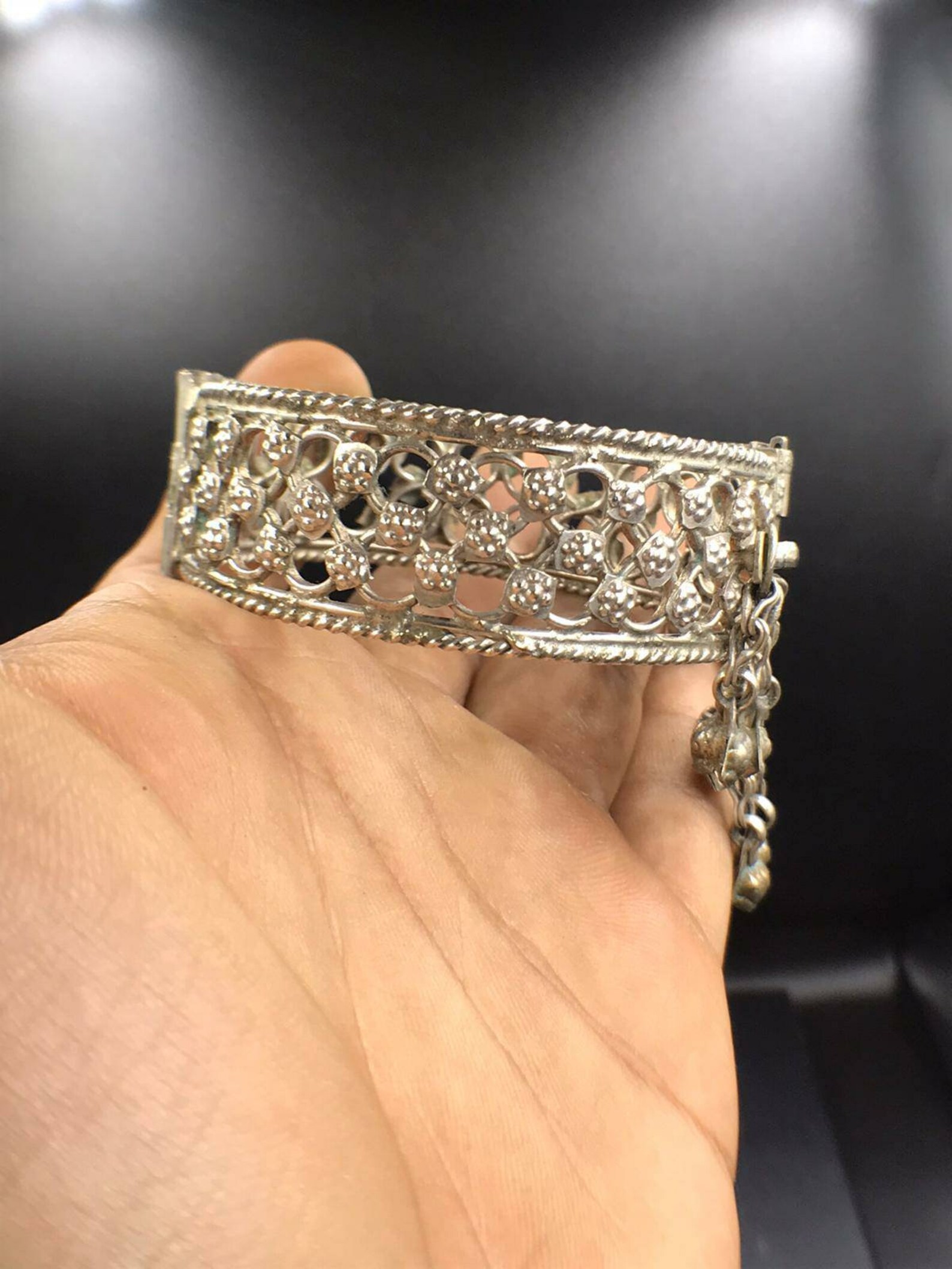 Antic old handmade silver bracelet collection Etsy