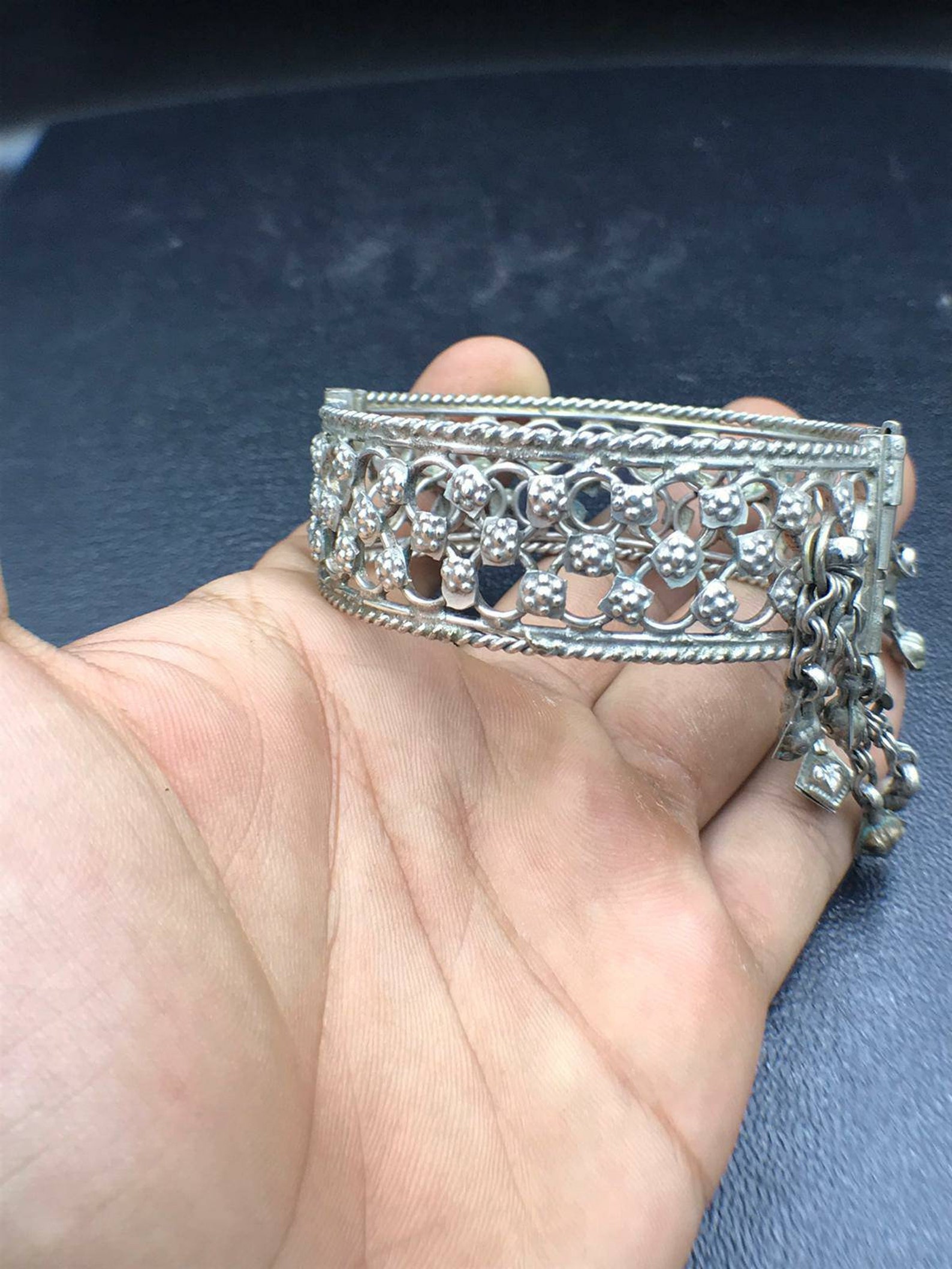 Antic old handmade silver bracelet collection Etsy