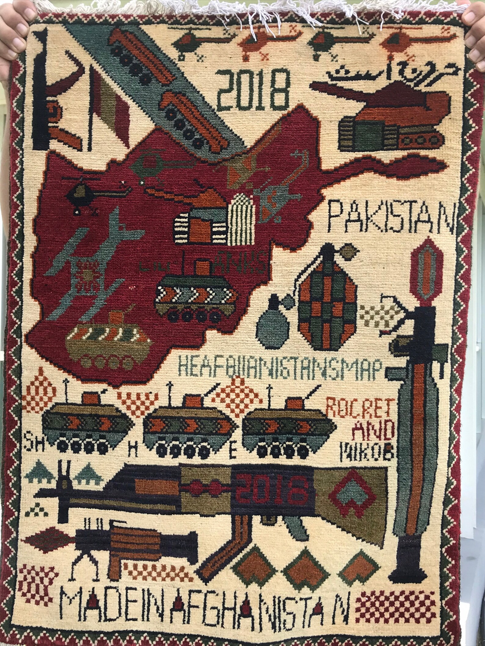 Handmade from Afghanistan war rug 80x59cm Etsy