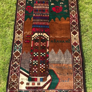 Handmade Carpet from Afghanistan war rug 142x85cm image 1