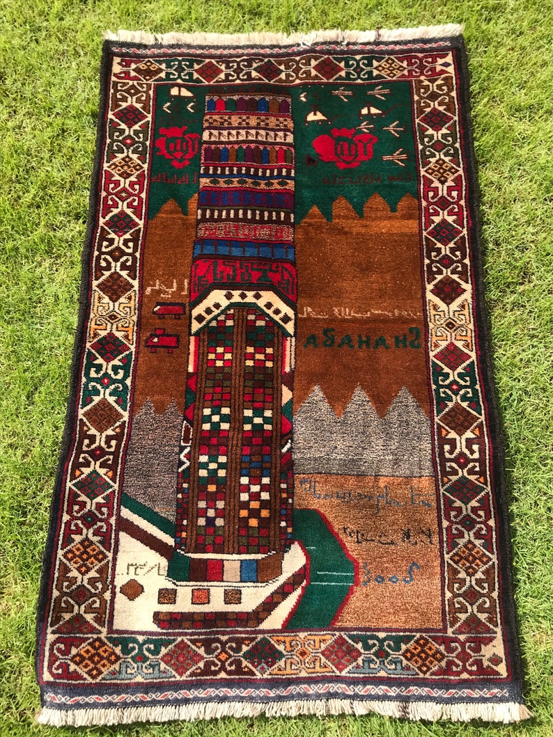 Handmade Carpet from Afghanistan war rug 142x85cm image 1