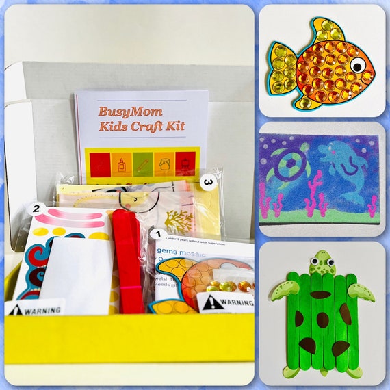 Kids Craft Box Sea the Fun,diy,craft Box,craft Activity for Kids 3-5 Years  Old, My First Craft Box,ready to Go,fun Craft Kit,busymomcraft 