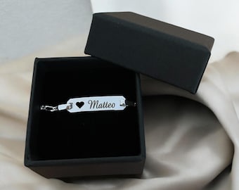 Baby | Kleinkinder Armband Handkette 925 Silber mit Namensgravur | mit Name | personalisiert | Geschenk Geburt | Taufe | Geburtstag