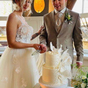 Tortenheber und Tortenmesser mit individueller Wunschgravur i Lasergravur I Hochzeit I personalisiert I Geschenkidee Hochzeit Bild 3